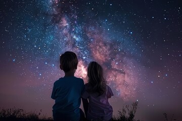 Two siblings sharing a moment of intimacy