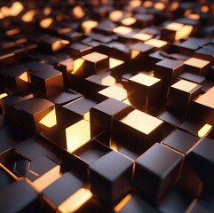 gold cubes background, cubes, design, illustration, business, square, concept, pattern, shape, texture, metal, group, gold