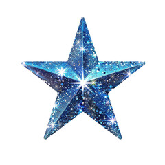 Obraz premium A sparkling blue star with a glittering, celestial design. Perfect for festive or celebratory projects.
