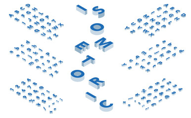 アイソメトリックフォント上面（青） © stomy