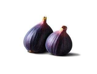 Obraz premium High-quality illustration of two fresh figs with a transparent, white background, suitable for png format
