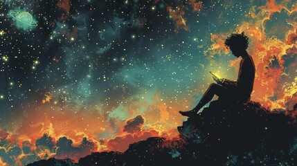 Obraz premium A person practicing mindfulness journaling with holographic mood trackers