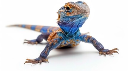 Fototapeta premium Agama Lizard on white background 