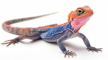 Obraz premium Agama Lizard on white background