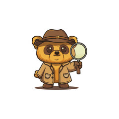 Cute detective character vector design