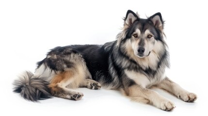 Obraz premium Alaskan Shepherd on white background