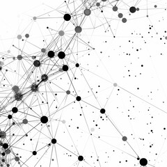 a photography of Abstract black and white network background