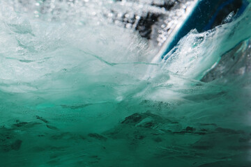 Macro shot of ice block texture as background