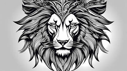Obraz premium vector image of lion head symbol, Generative AI
