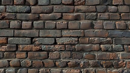 Naklejka premium Brown brick wall with a rugged texture