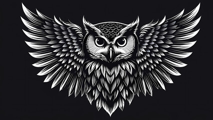 Fototapeta premium vector image of owl head symbol, Generative AI