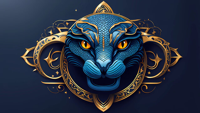 snake head symbol and vector,Generative AI