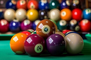 High-quality, AI-generated image showcasing the sharp details of a billiard game.