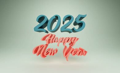 New Year 2025 Creative Design Concept - 3D Rendered Image	
