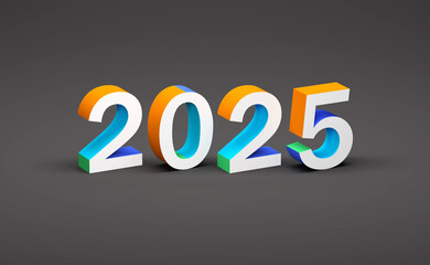 New Year 2025 Creative Design Concept - 3D Rendered Image	
