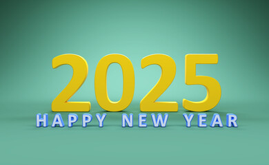 New Year 2025 Creative Design Concept - 3D Rendered Image	
