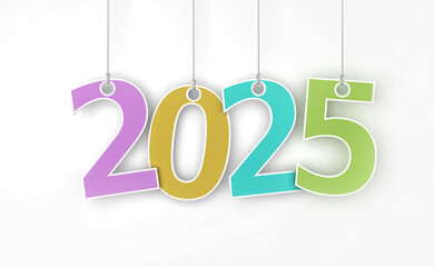 New Year 2025 Creative Design Concept - 3D Rendered Image	
