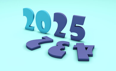 New Year 2025 Creative Design Concept - 3D Rendered Image	
