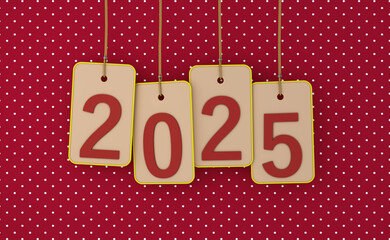New Year 2025 Creative Design Concept - 3D Rendered Image	
