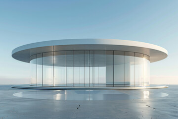 Modern buildings by the lake. Empty architectural background.
