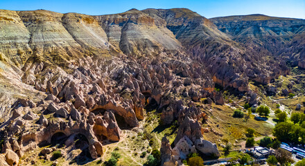 Obraz premium View of Zelve Valley in Cappadocia, Turkey