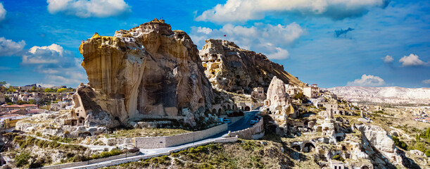 View of Urgup in Nevsehir Province in Cappadocia, Turkey
