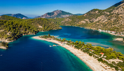 Aerial view of Oludeniz in district of Fethiye, Mugla, Turkey