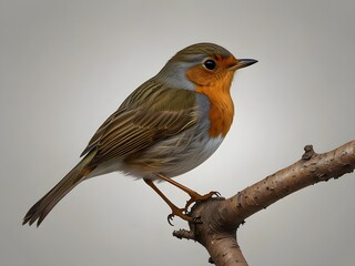 Fototapeta premium Robin (Erithacus rubecula) isolated on white background