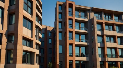 Fototapeta premium Modern residential building pattern background.generative.ai 