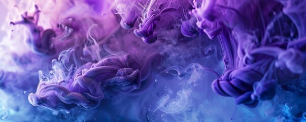 Abstract smoke art in purple and blue hues, ethereal swirl design. Creative conceptual artwork with vibrant colors