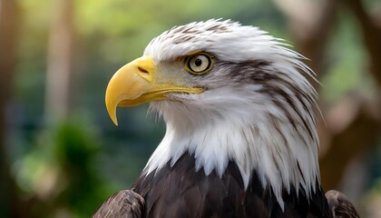 Fototapeta premium a bald eagle with a yellow beak