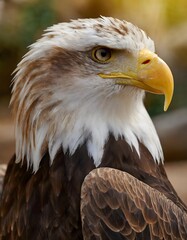 Fototapeta premium a bald eagle with a yellow beak