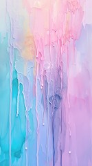 Abstract pastel fluid painting with drips, contemporary art concept