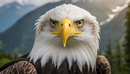 Obraz premium a bald eagle with a yellow beak