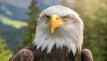 Obraz premium a bald eagle with a yellow beak