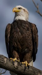 Fototapeta premium a bald eagle with a yellow beak