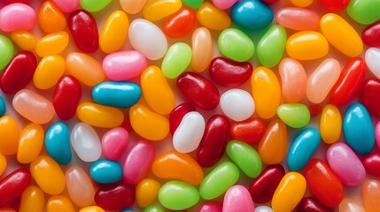 Fototapeta premium Indulge in a vibrant array of fruity flavors with our highresolution jellybean assortment background a colorful sweet treat for your project.