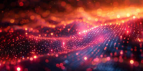 Digital background for tech, AI, neural networks, data, audio, graphics