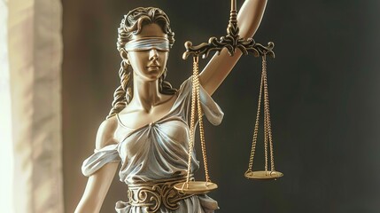 Lady Justice statue symbolizing legal justice with scales.