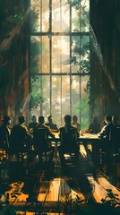 Rustic Barn Meeting Discussing Countryside Agenda