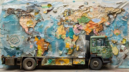 Vibrant Cartographic Mosaic:Sergeant Organizing Food Security Event with Axle