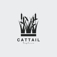 cattail logo vector illustration design