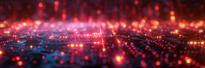 Obraz premium Digital background for tech, AI, neural networks, data, audio, graphics