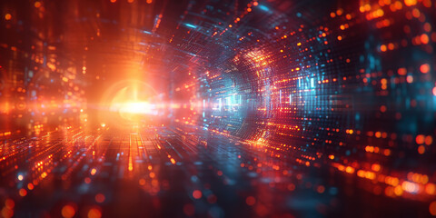 Fototapeta premium Digital background for tech, AI, neural networks, data, audio, graphics