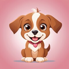 Obraz premium Playful Cartoon Style, a puppy's face