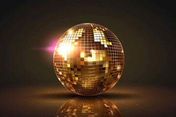 Obraz premium Disco ball vector icon illustration design template background party club dance mirror light retro reflection isolated entertainment white music element decoration bright shine shiny sphere nightlife 