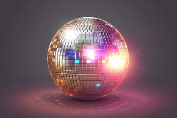 Obraz premium Disco ball vector icon illustration design template background party club dance mirror light retro reflection isolated entertainment white music element decoration bright shine shiny sphere nightlife 