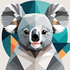 Geometric Cuteness, a koala's face