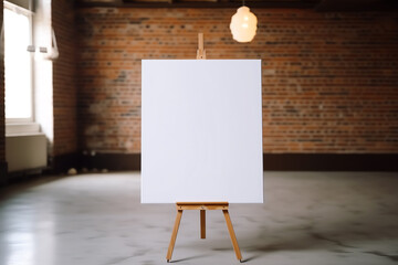 easel with blank canvas