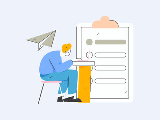 Personnel doing job interview flat vector concept operation hand drawn illustration
